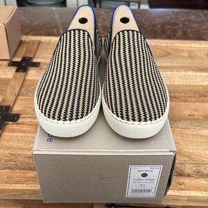 Rothy's Black and Tan women’s Slip-On Loafers